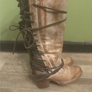 Freebird Tan Lace-Up Boots